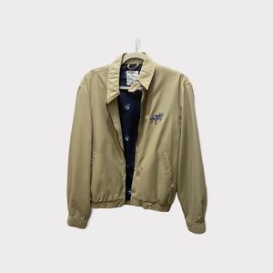 Guy Harvey Men's Small Jacket Full Zip Fishing Graphic Tan With Blue Lining